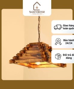đèn gỗ decor đèn thả trần