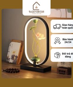 đèn bàn decor hoa sen