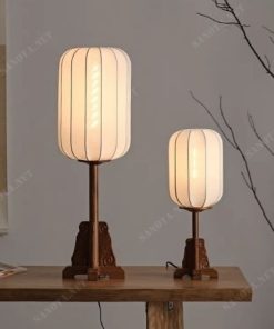 đèn vải cổ điển-đèn bàn decor