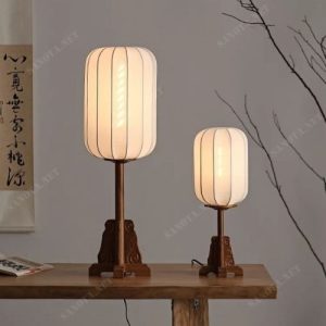 đèn vải cổ điển-đèn bàn decor