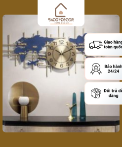 Đồng hồ decor bản đồ
